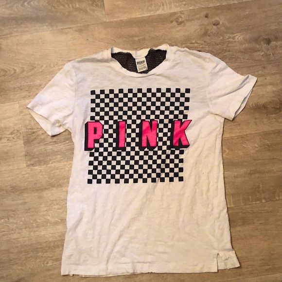 PINK Victoria's Secret Tops - Victoria’s Secret PINK T-shirt with fish net back